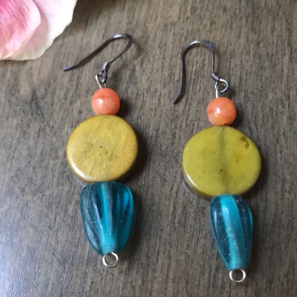 Handmade earrings sterling silver fish hook - Picture 5 of 5